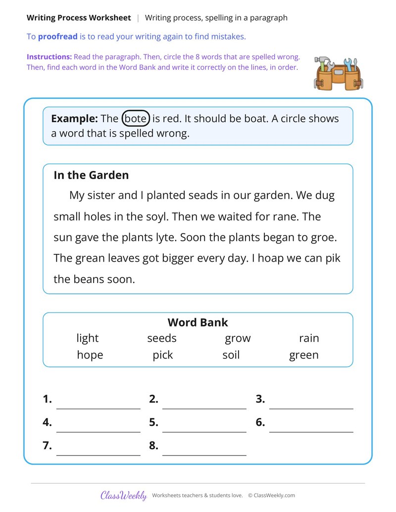 Edit Spelling in a Paragraph About the Garden