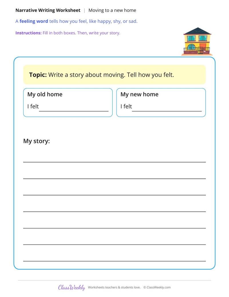 Moving to a New Home Narrative Writing