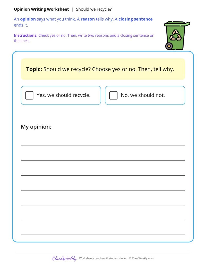 Should We Recycle Opinion Writing