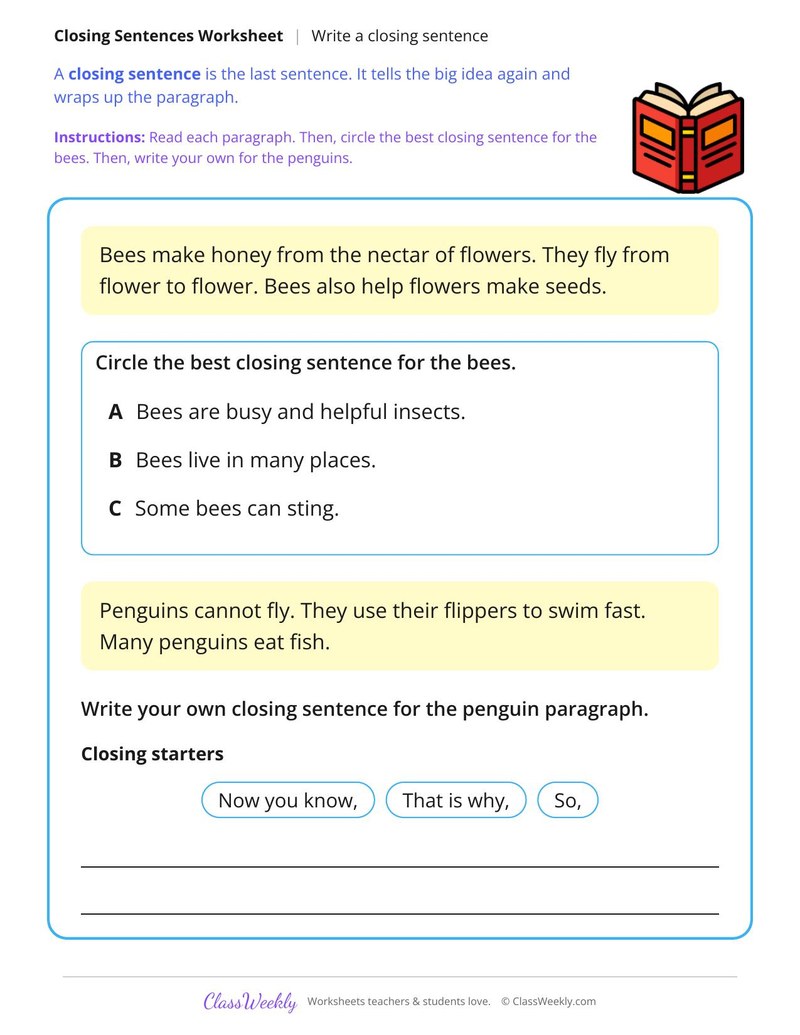 Write a Closing Sentence