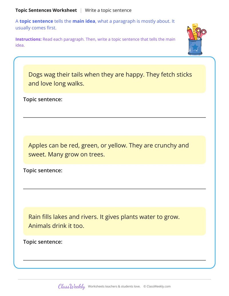 Write a Topic Sentence