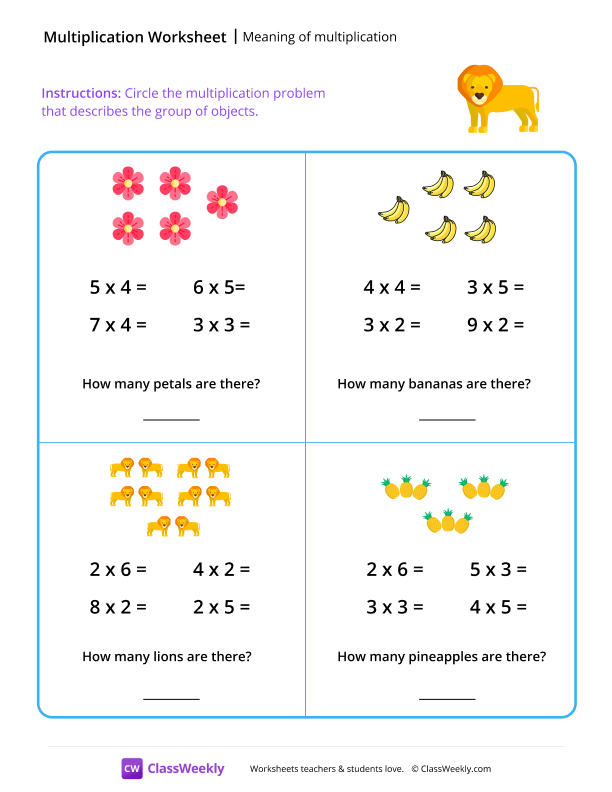 Meaning of multiplication - Lion