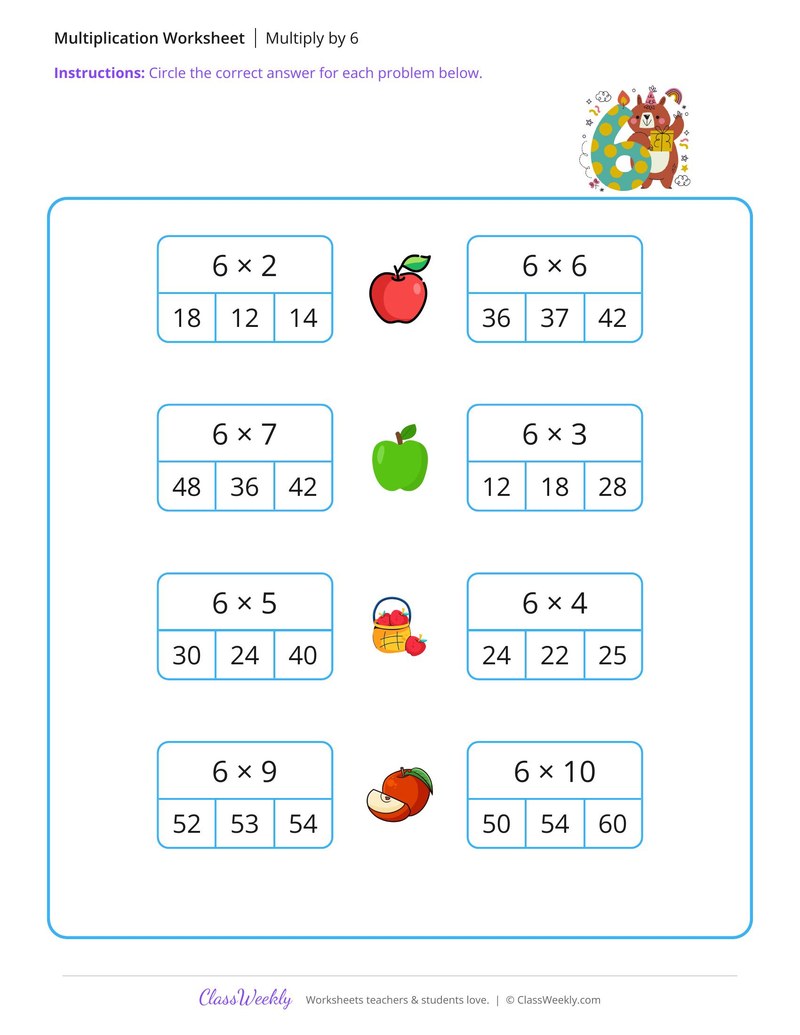 Multiply by 6