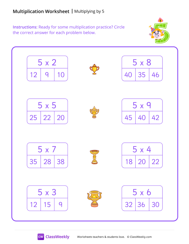 Multiply by 5 - Five Monkeys