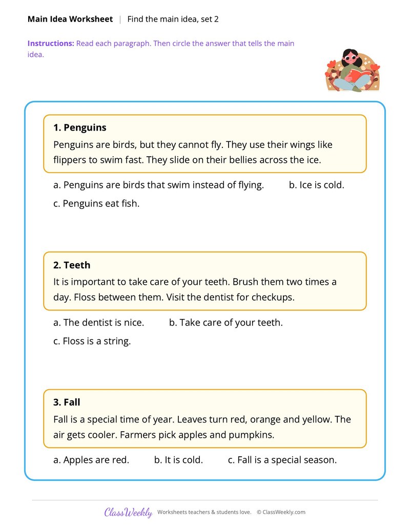 Find the main idea, set 2