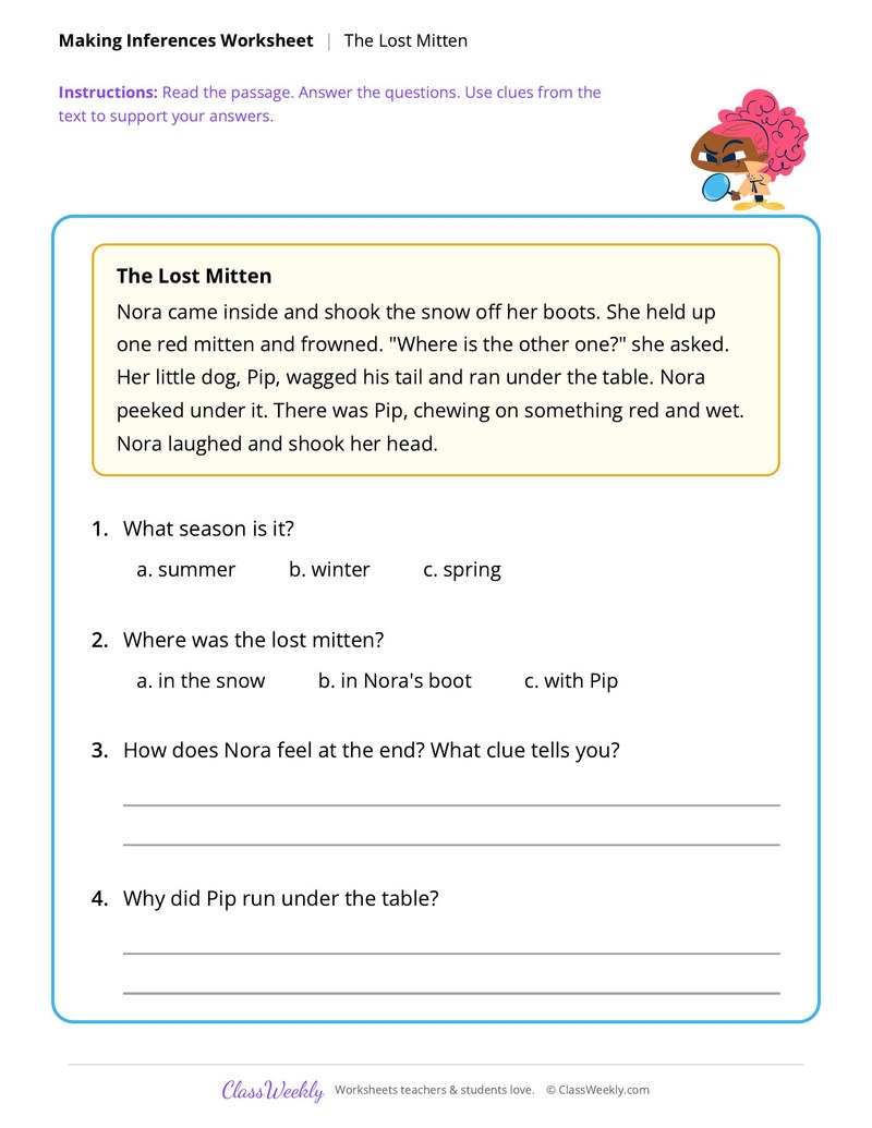 Making Inferences: The Lost Mitten