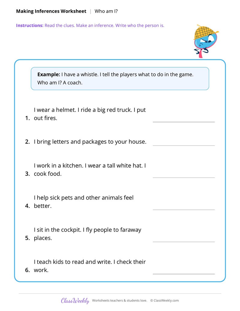 Making Inferences: Who am I?