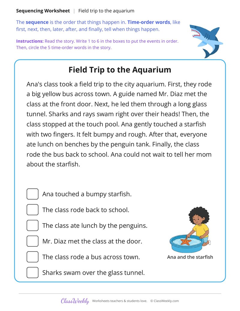 Field Trip to the Aquarium (Sequencing)