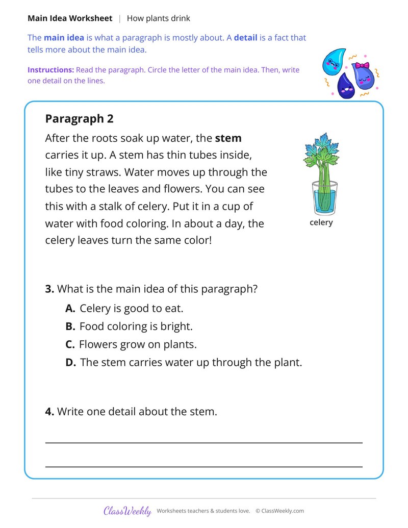 How Plants Drink (Main Idea) - Page 2