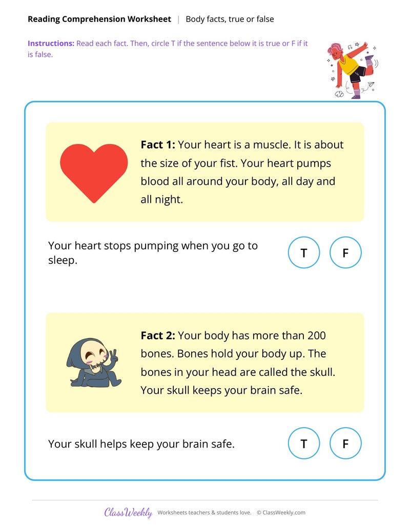 Body Facts, True or False - Human Body