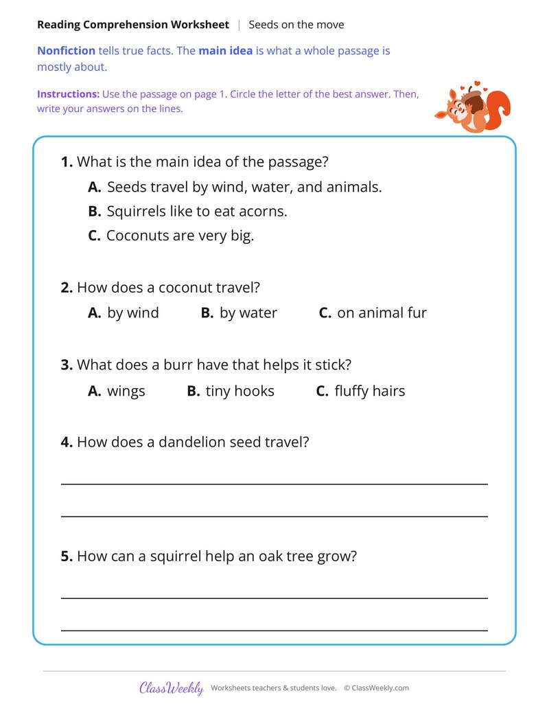 Seeds on the Move (Nonfiction Passage) - Page 2