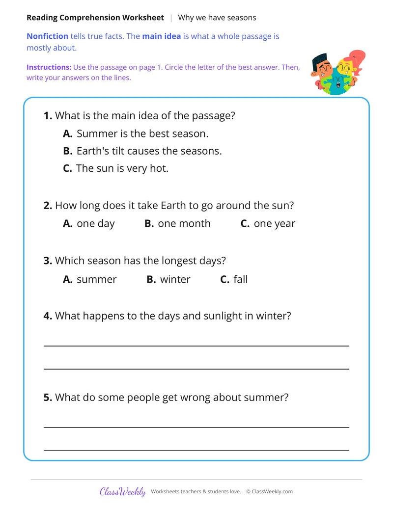 Why We Have Seasons (Nonfiction Passage) - Page 2