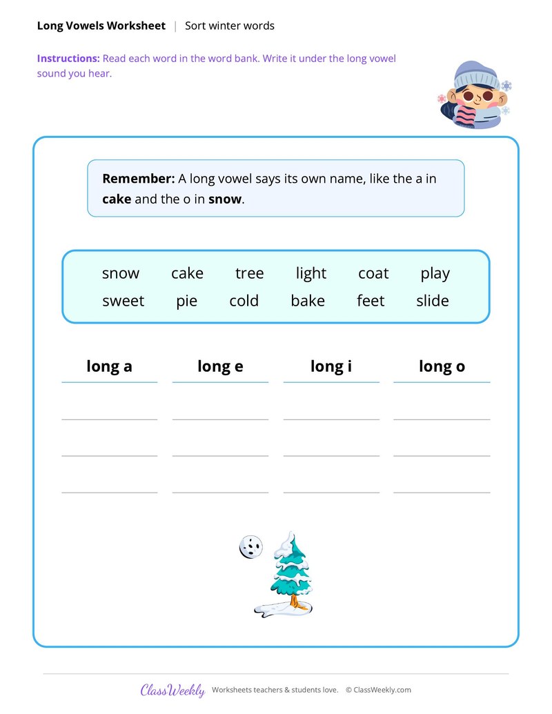 Long vowels - Christmas