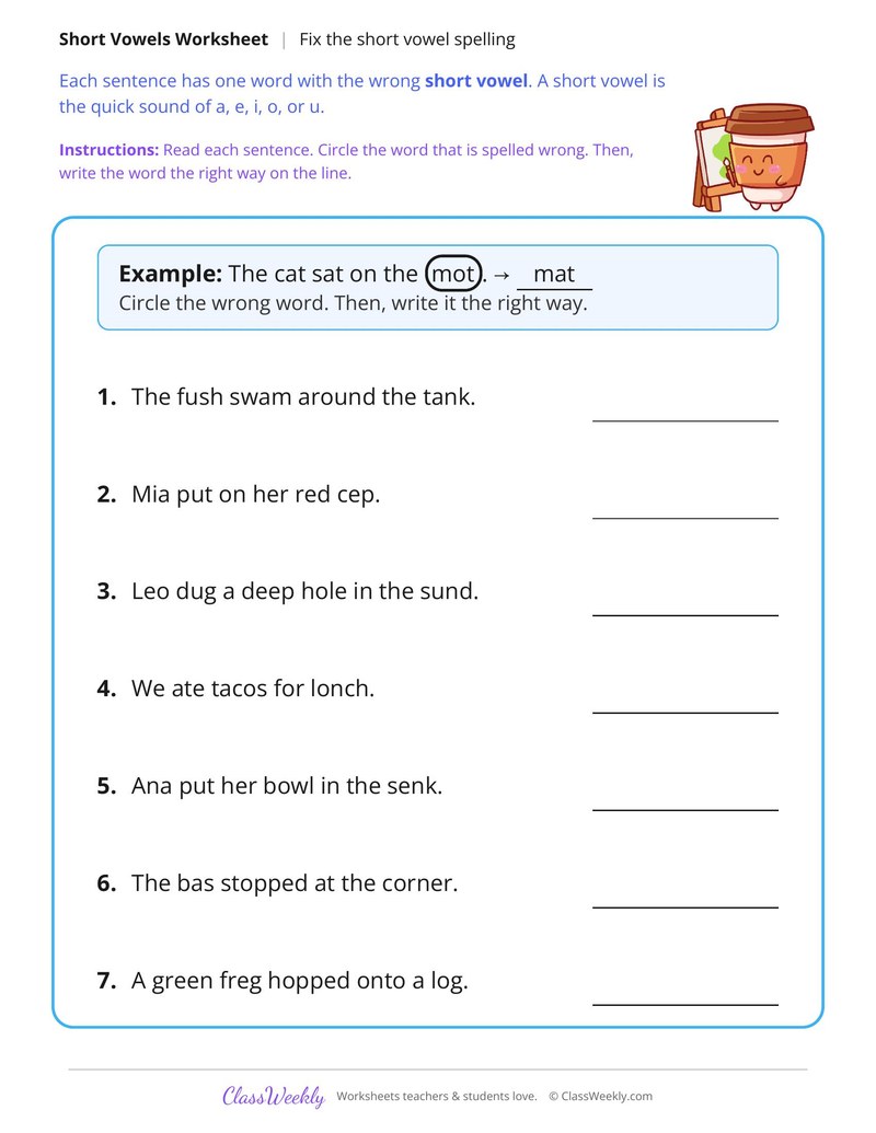 Fix the Short Vowel Spelling