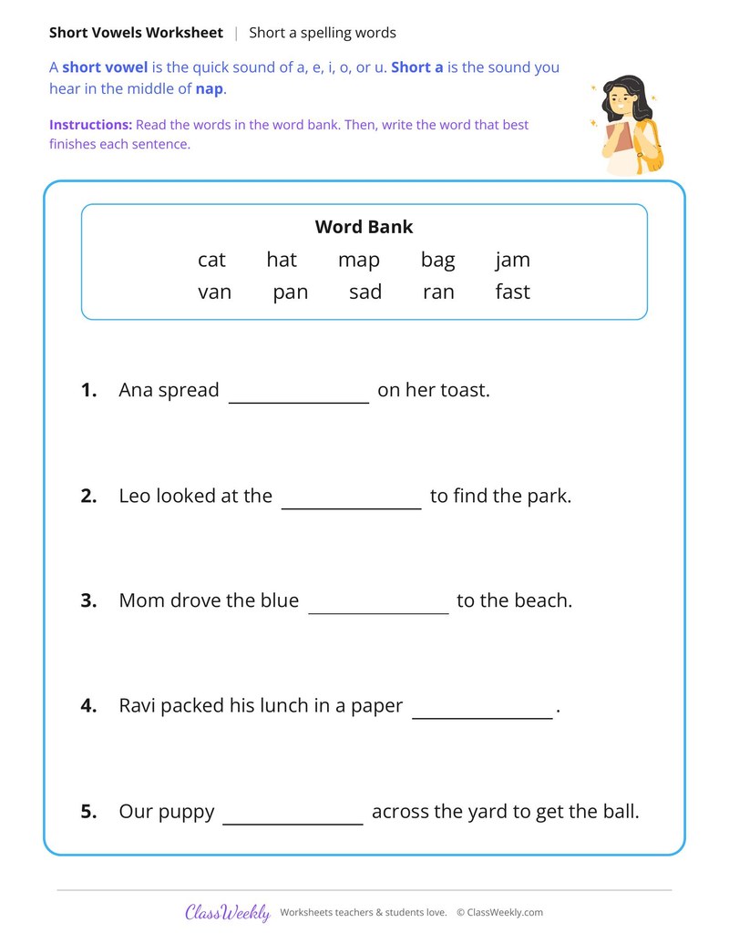 Short A Spelling Words