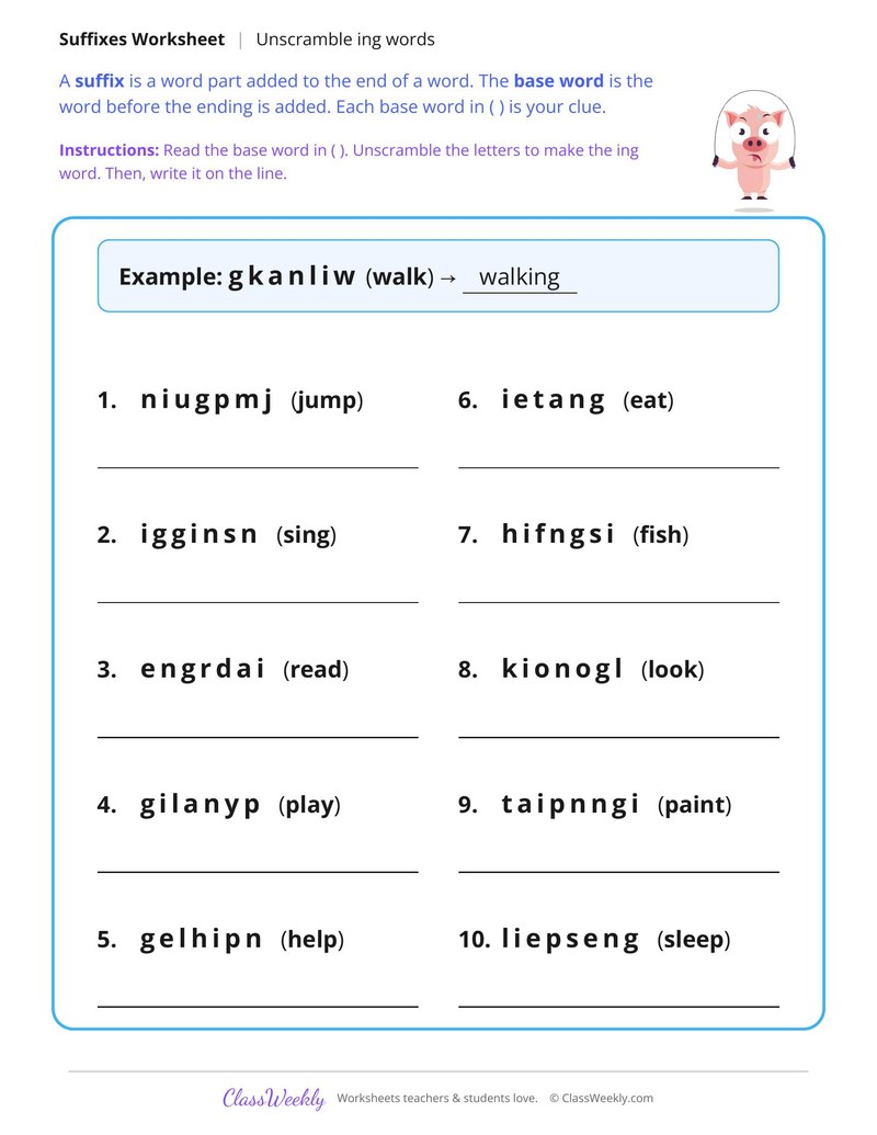 Unscramble Ing Words