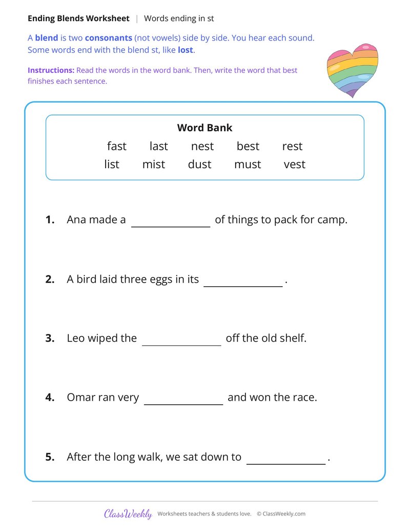 Words Ending in St - Page 2