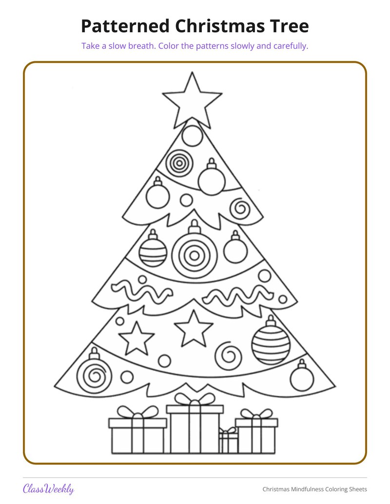 Christmas Mindfulness Coloring Sheets