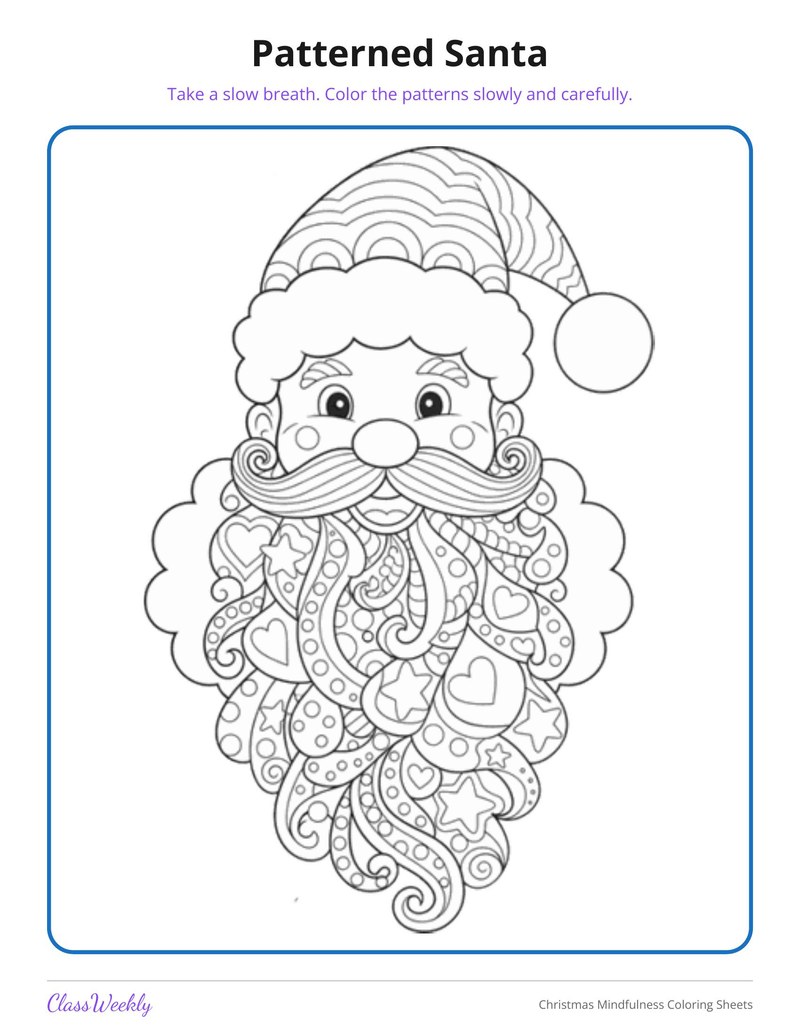 Christmas Mindfulness Coloring Sheets