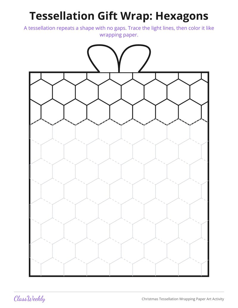 Christmas Tessellation Wrapping Paper Art Activity - Page 3