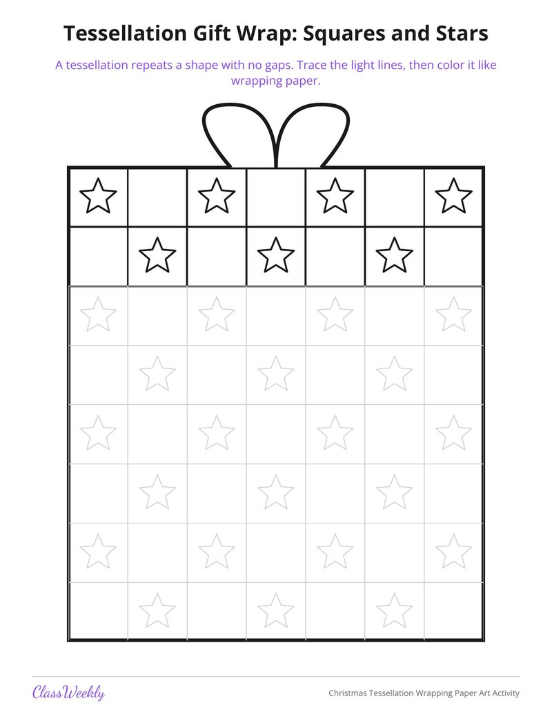 Christmas Tessellation Wrapping Paper Art Activity - Page 4