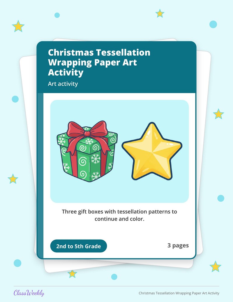 Christmas Tessellation Wrapping Paper Art Activity - Page 1