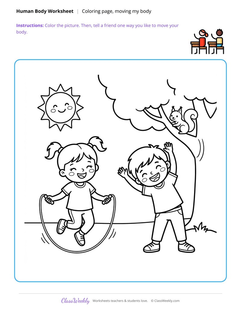 Moving My Body Coloring Page