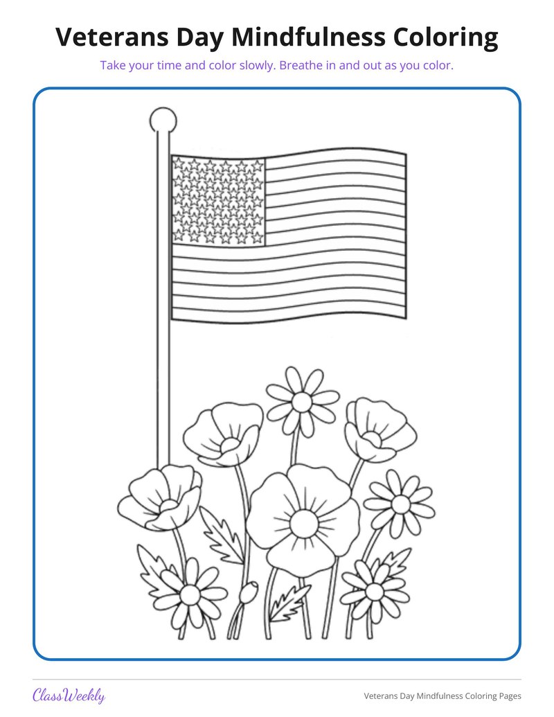 Colouring Imagea Veterans Day Mindfulness Coloring Pages (Grades 2-5)