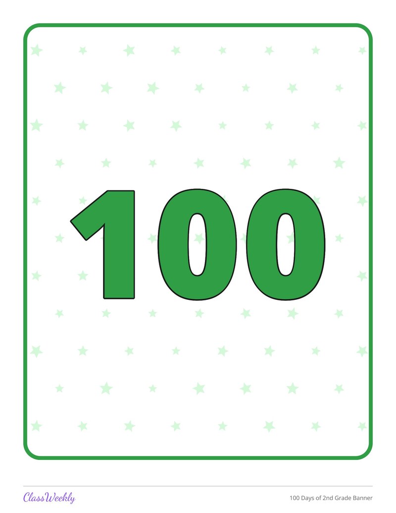 100 Days of 2nd Grade Banner - Page 2