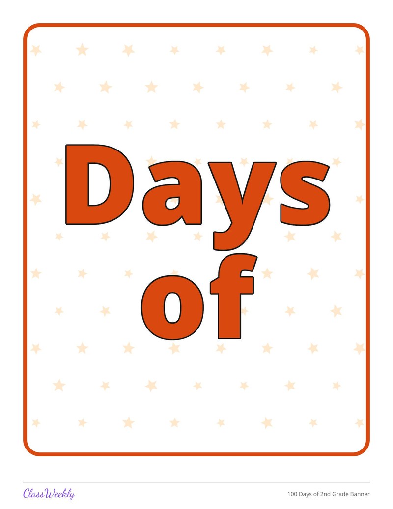 100 Days of 2nd Grade Banner - Page 3