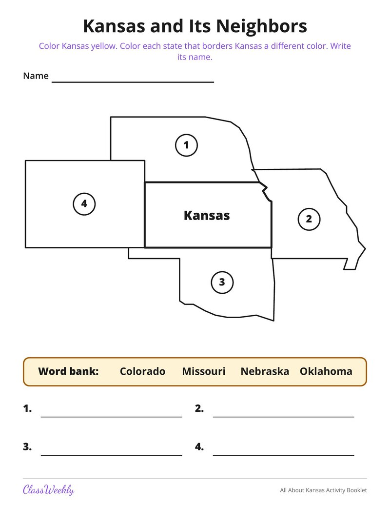 All About Kansas Activity Booklet - Page 3