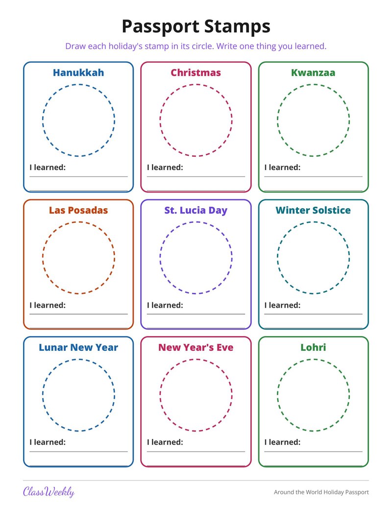 Around the World Holiday Passport - Page 2