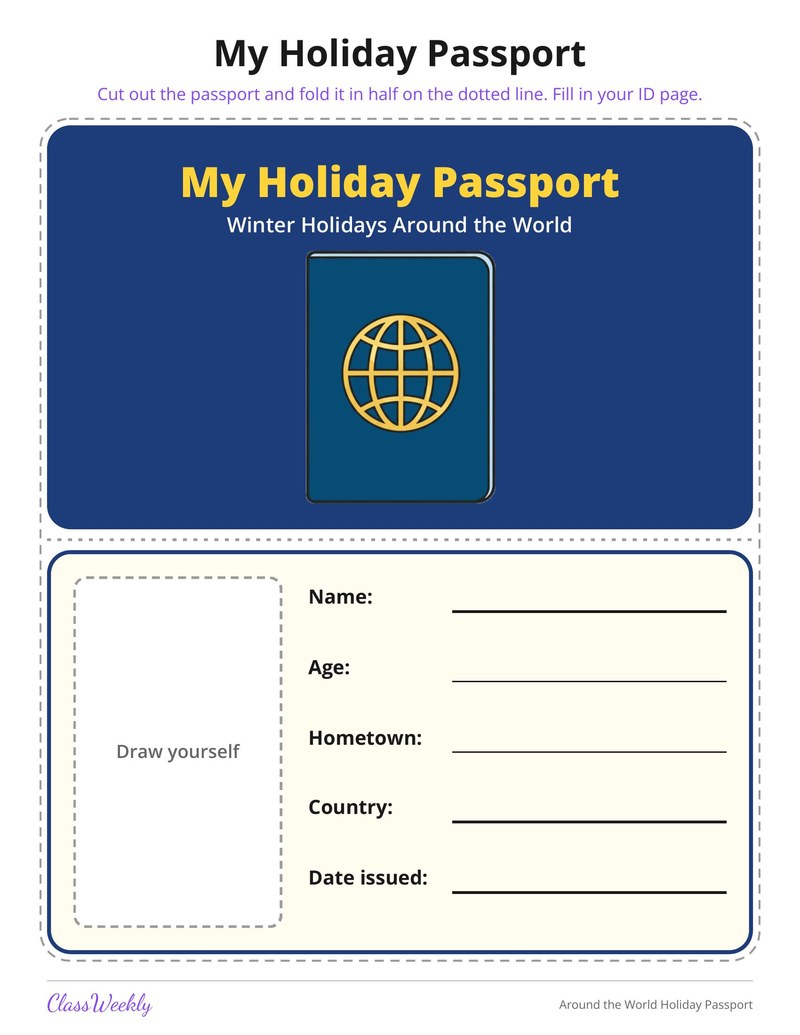 Around the World Holiday Passport - Page 1