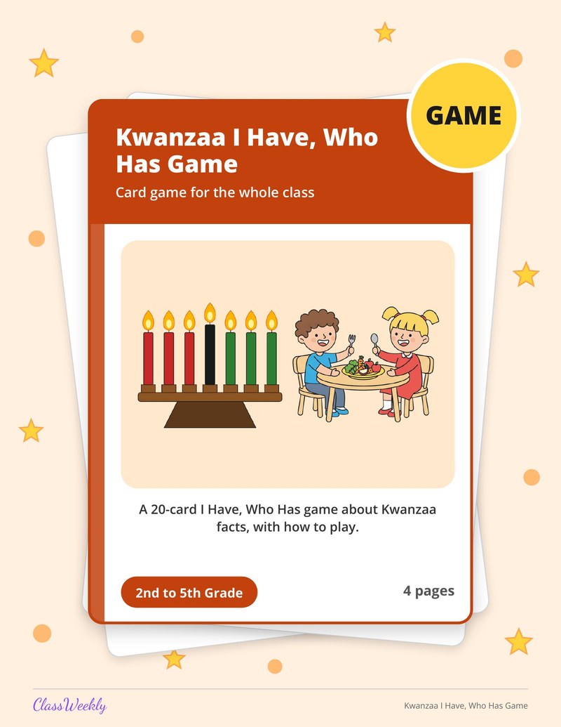 Kwanzaa I Have, Who Has Game - Page 1
