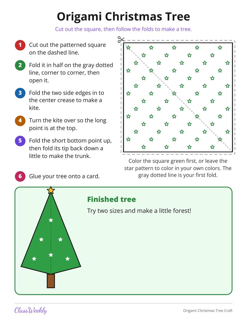 Origami Christmas Tree Craft