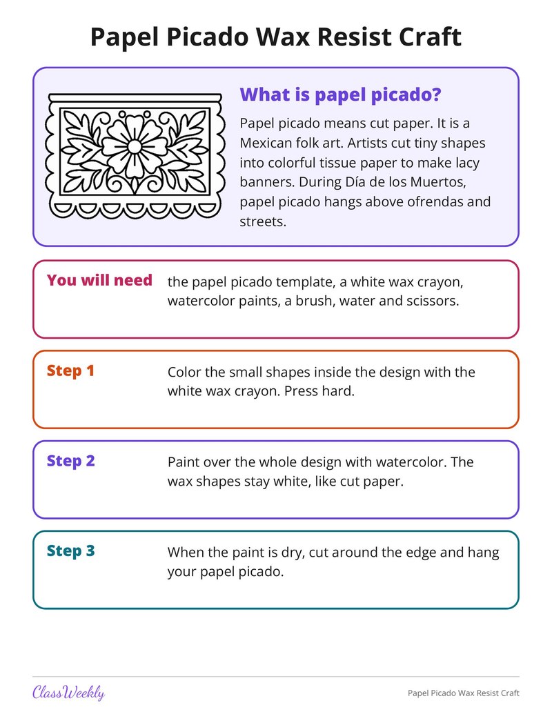Papel Picado Wax Resist Craft - Page 1