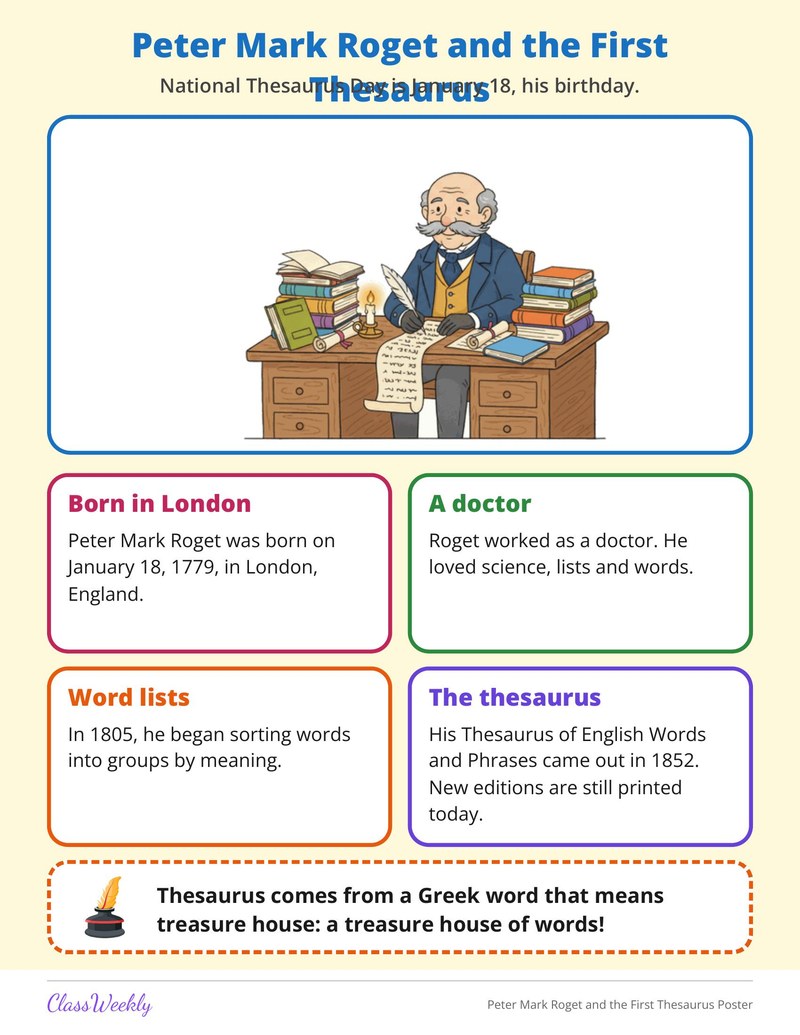 Peter Mark Roget and the First Thesaurus Poster