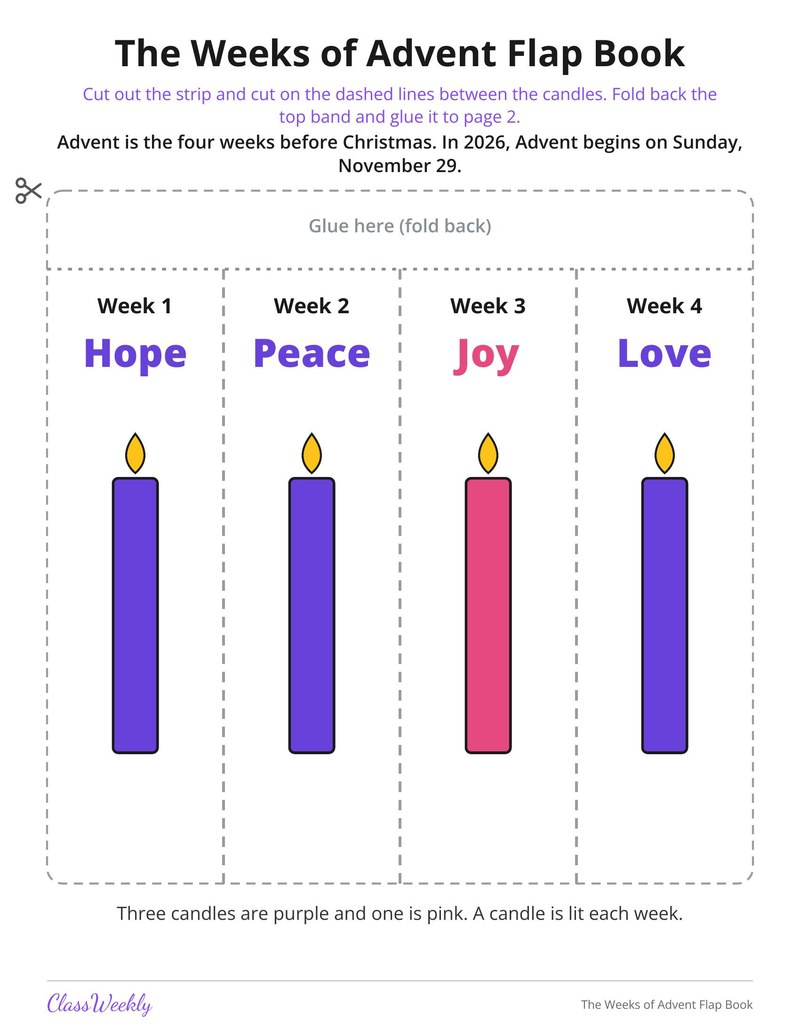 The Weeks of Advent Flap Book - Page 1