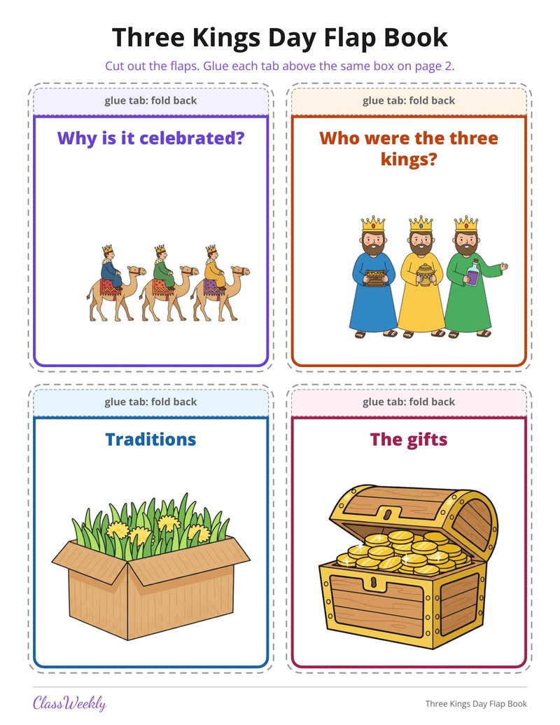 Three Kings Day Flap Book - Page 1