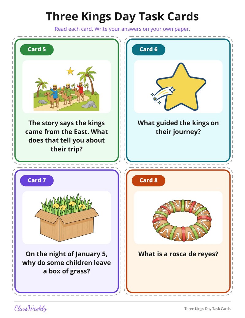Three Kings Day Task Cards - Page 3
