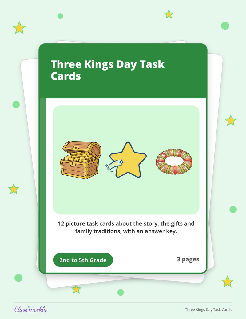 Three Kings Day Task Cards - Page 1