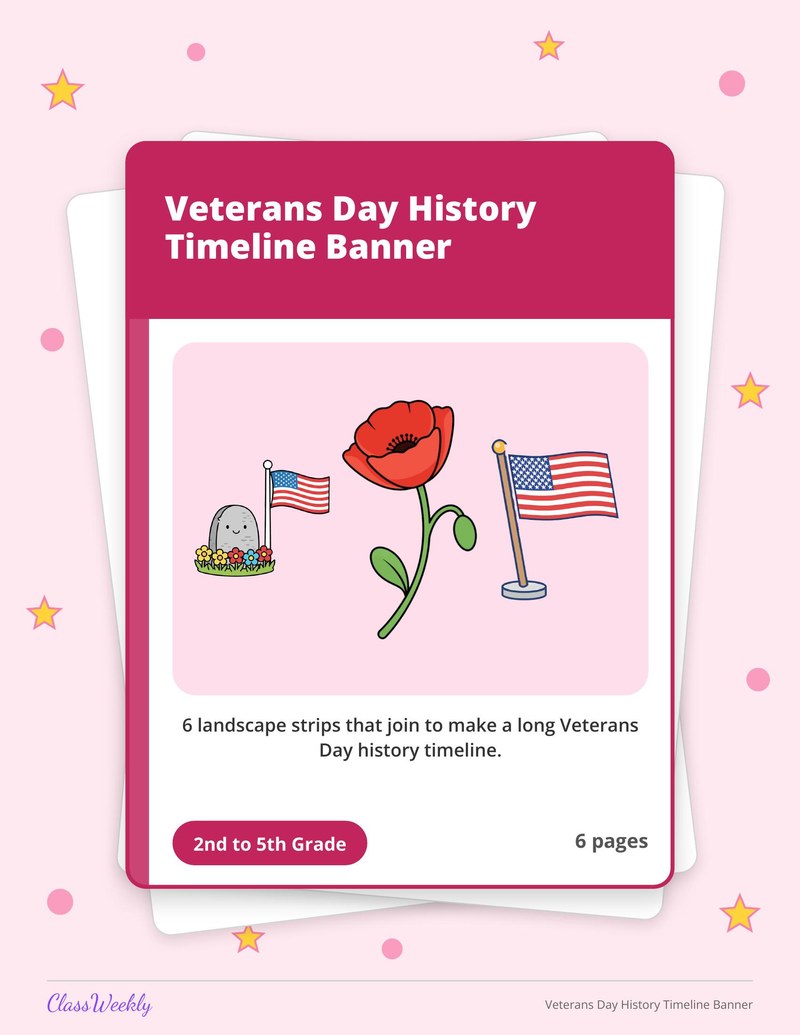 Veterans Day History Timeline Banner - Page 1