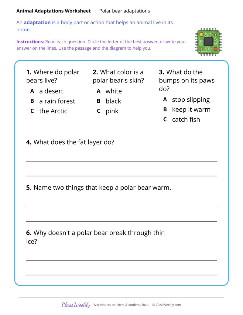 How a Polar Bear Stays Warm, Read and Answer - Page 2