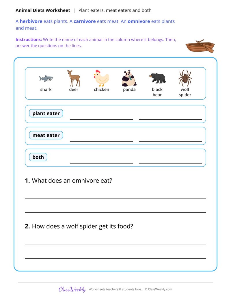 Plant Eater, Meat Eater or Both? Read and Sort - Page 2