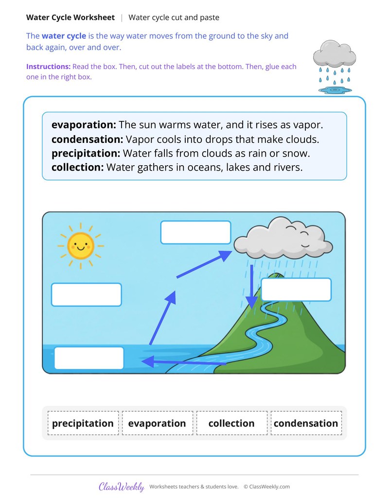 Water Cycle Cut and Paste