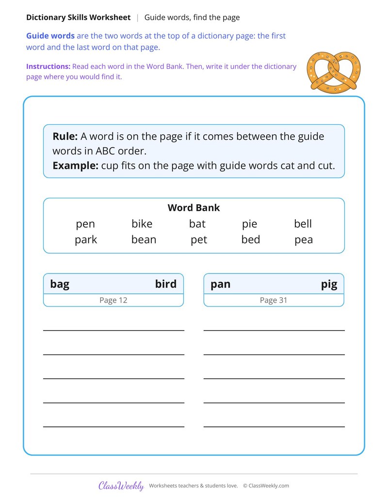 Use Guide Words to Find the Page