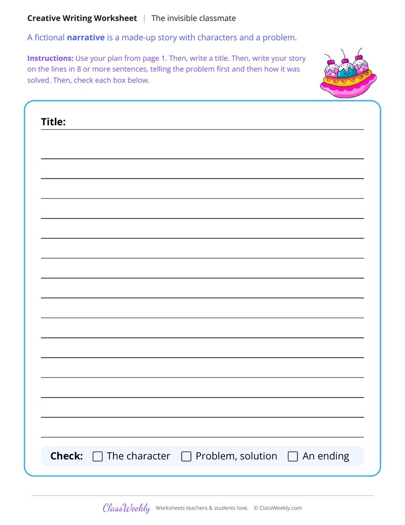 The Invisible Classmate Story Writing