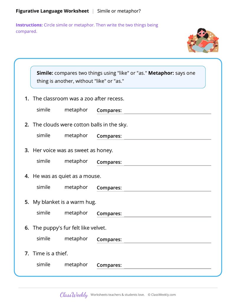 Figurative Language: Simile or metaphor?
