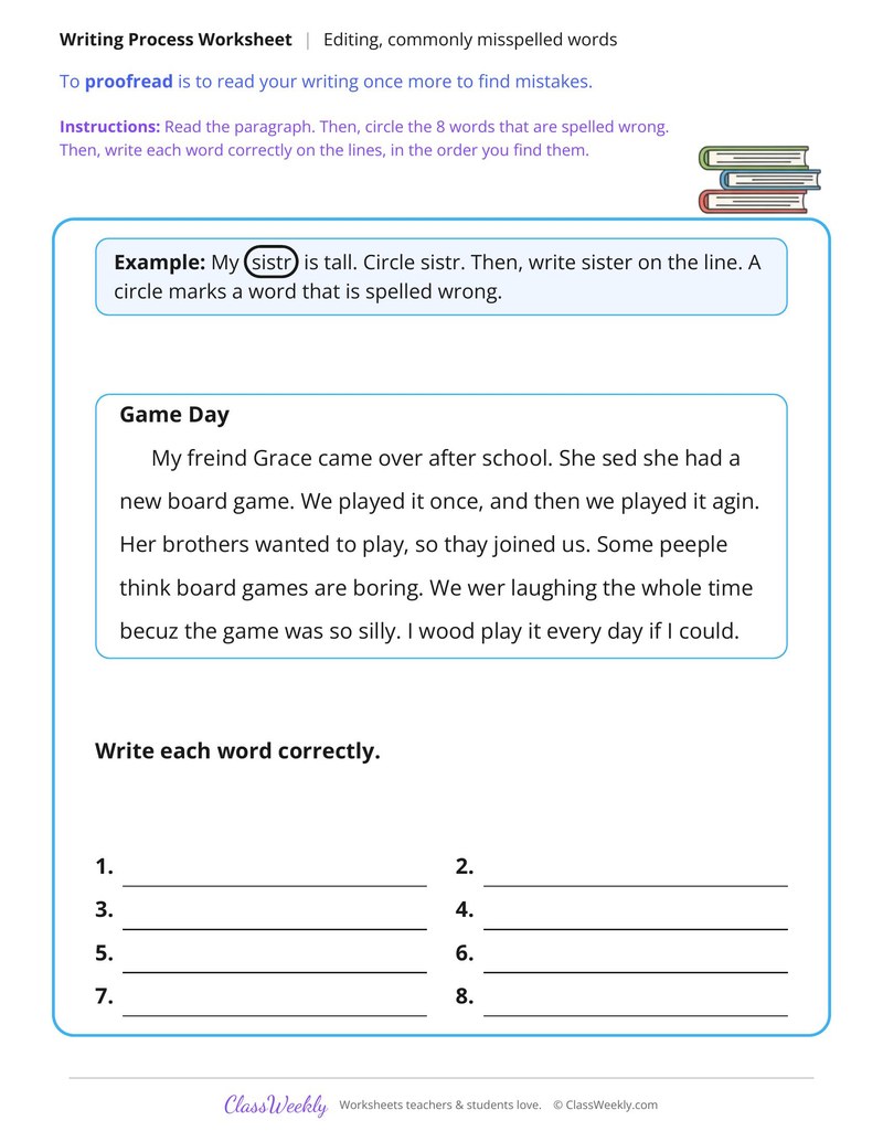 Edit a Paragraph for Commonly Misspelled Words