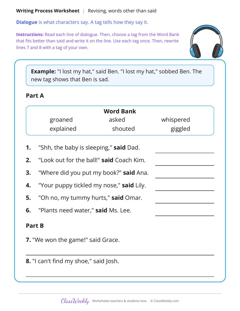 Revise Dialogue With Words Other Than Said